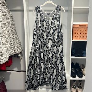 Torrid Black and White Snake Print Midi Dress